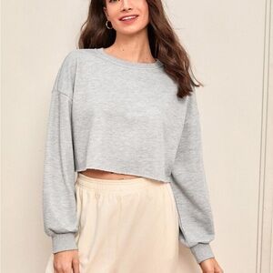 Gray Women's Cropped Sweatshirt